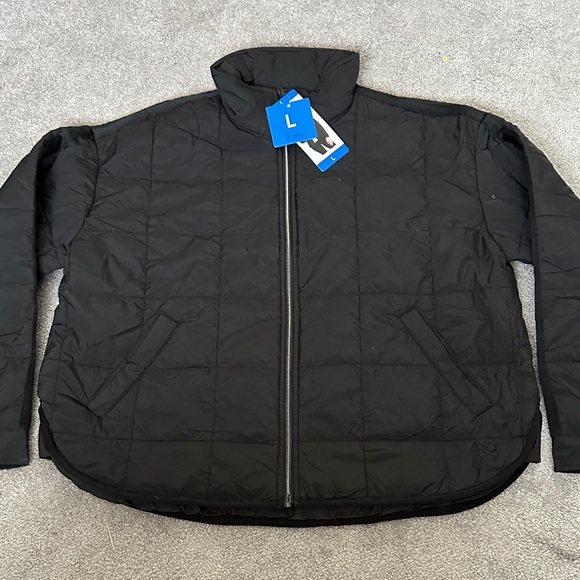 ROXY Boxy Black Quilted Zip-Front Jacket NWT L - Picture 2 of 5